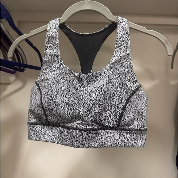 🍋lululemon Circuit Breaker Bra - Power Luxtreme Spray Jacquard White Black - Picture 6 of 6